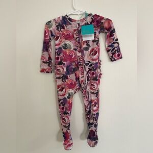Floral Pink Posh Peanut Footie